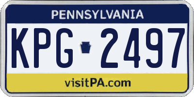 PA license plate KPG2497