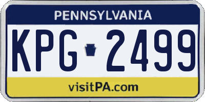 PA license plate KPG2499