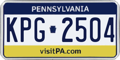 PA license plate KPG2504