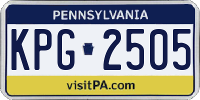 PA license plate KPG2505