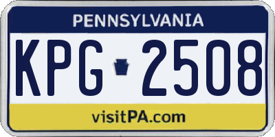 PA license plate KPG2508