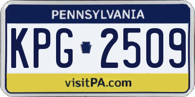 PA license plate KPG2509