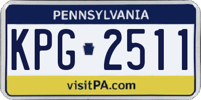 PA license plate KPG2511