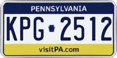 PA license plate KPG2512
