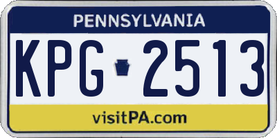 PA license plate KPG2513
