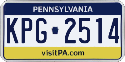 PA license plate KPG2514
