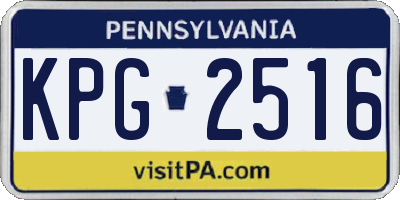 PA license plate KPG2516