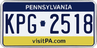 PA license plate KPG2518