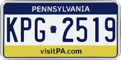 PA license plate KPG2519