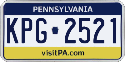 PA license plate KPG2521
