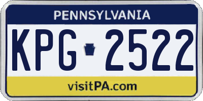 PA license plate KPG2522
