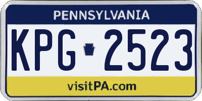 PA license plate KPG2523