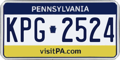 PA license plate KPG2524