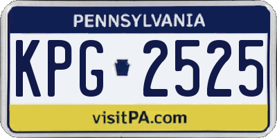 PA license plate KPG2525
