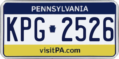 PA license plate KPG2526