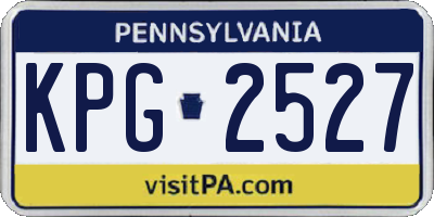 PA license plate KPG2527