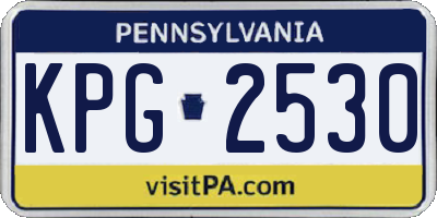 PA license plate KPG2530
