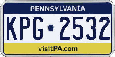PA license plate KPG2532
