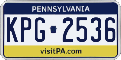 PA license plate KPG2536