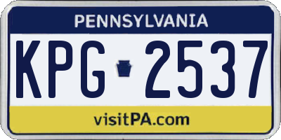 PA license plate KPG2537