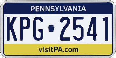 PA license plate KPG2541