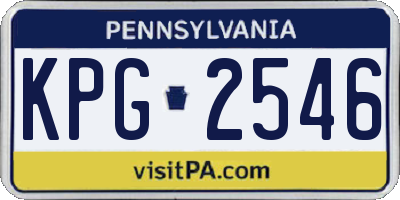 PA license plate KPG2546