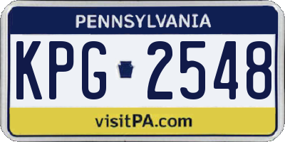 PA license plate KPG2548
