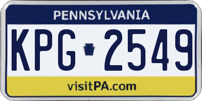 PA license plate KPG2549