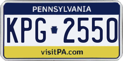 PA license plate KPG2550