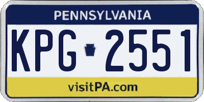 PA license plate KPG2551