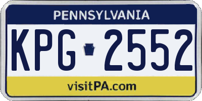 PA license plate KPG2552