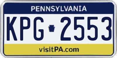 PA license plate KPG2553