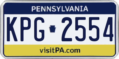 PA license plate KPG2554
