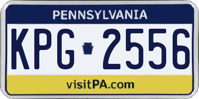 PA license plate KPG2556