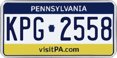 PA license plate KPG2558
