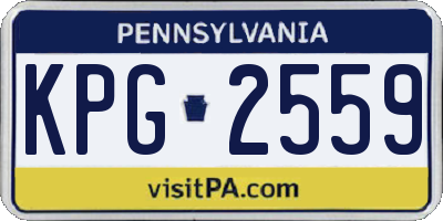 PA license plate KPG2559
