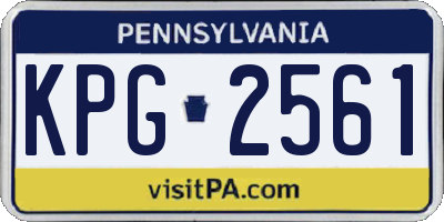 PA license plate KPG2561