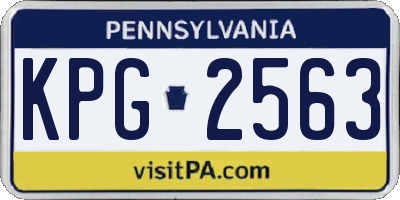 PA license plate KPG2563