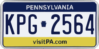 PA license plate KPG2564