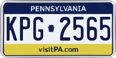 PA license plate KPG2565