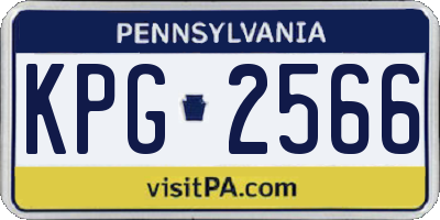 PA license plate KPG2566