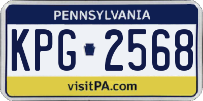 PA license plate KPG2568