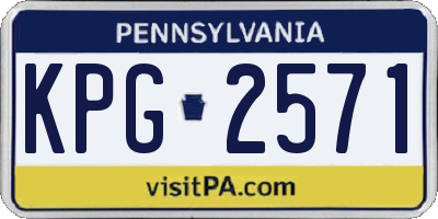 PA license plate KPG2571