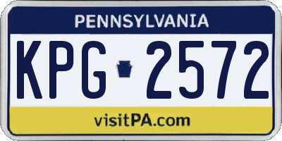 PA license plate KPG2572