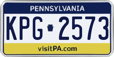 PA license plate KPG2573