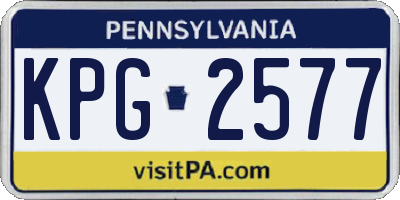 PA license plate KPG2577