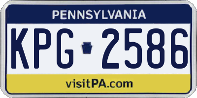 PA license plate KPG2586