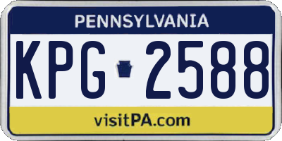 PA license plate KPG2588