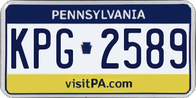 PA license plate KPG2589