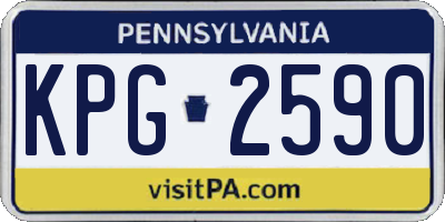 PA license plate KPG2590